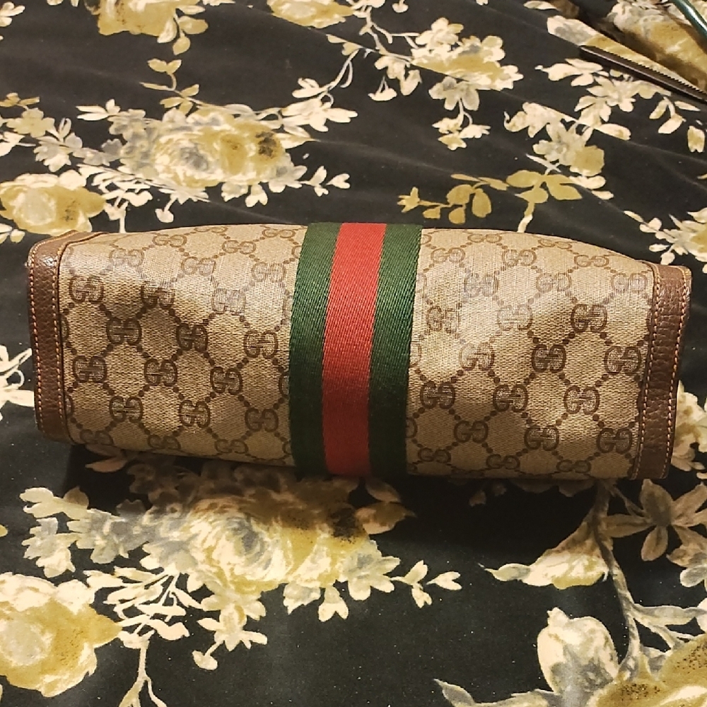 Vintage Gucci Sherry Line Beige and Brown GG Monogram Clutch - Picture 3 of 15